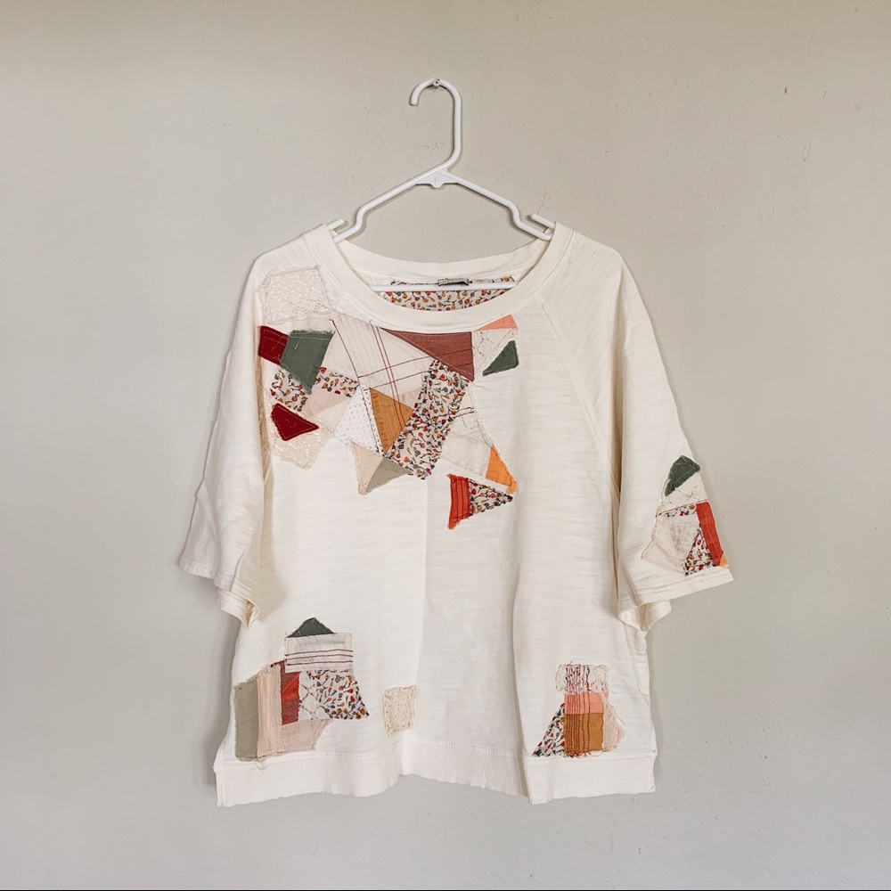 Patchwork boho sweater top